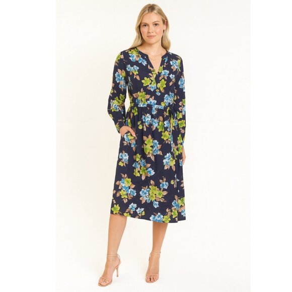Essentiel Antwerp Elodie Floral Wrap Dress 2 Blue NWT - Picture 1 of 13